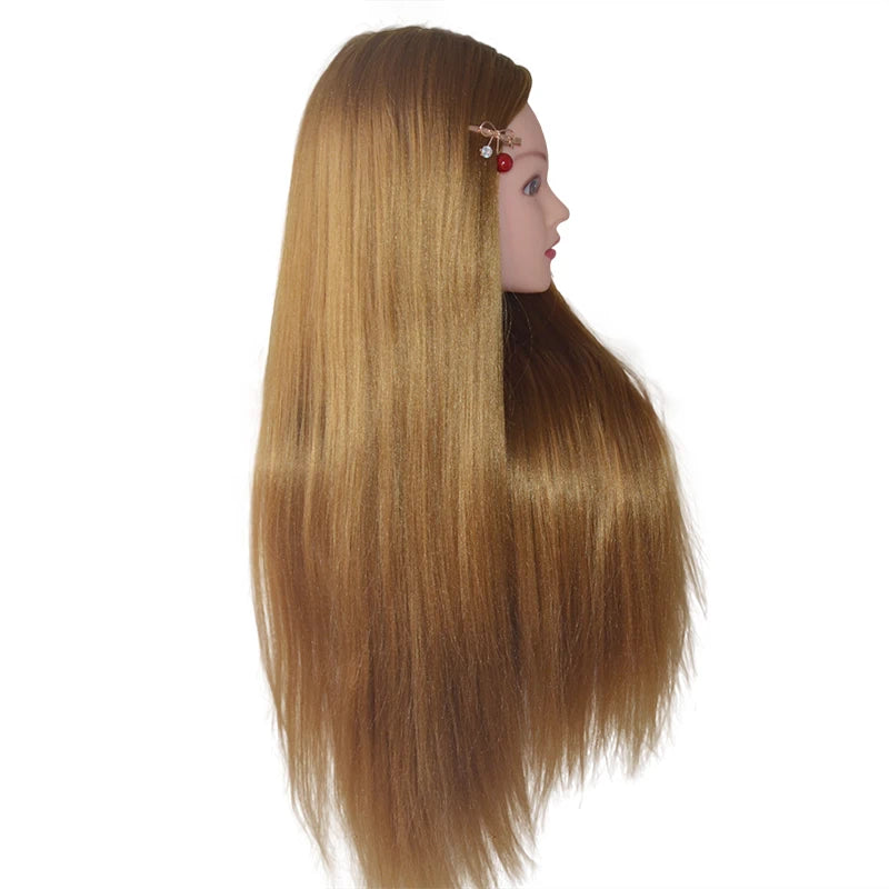 Head Dolls For Hairdressers  Mannequin Head with 65cm Synthetic Hair Hairdressing Styling Training Head