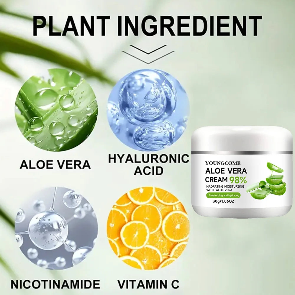 98% Aloe Vera Face Cream Moisturiser Facial Anti Aging Whitening Skin Care Repair Fade Fine Lines Wrinkle Remover Face Cream