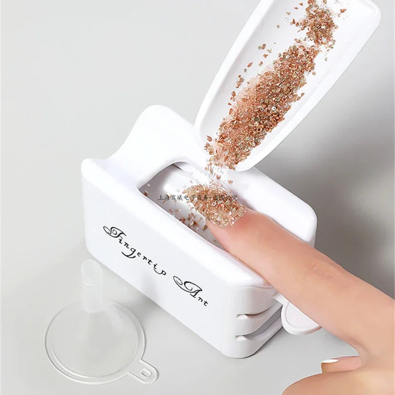 Nails Art Glitter Powder Sequins Double Layer Manicure Tool Gems Decorations Recycling Box Storage Portable Containe Accessory