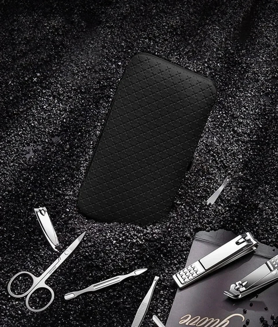 Nail Cutter Set Grooming Tool Set With Portable Case Manicure Art Tool Nails Cut Stainless Steel Nail Clippers Set