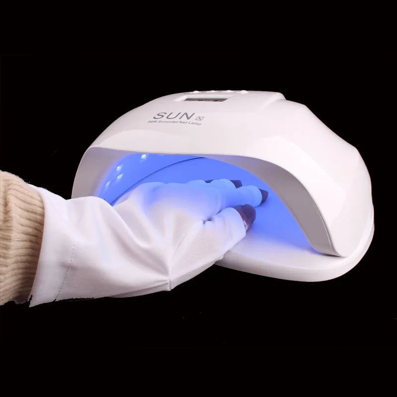 Nail Tools Anti-ultraviolet Uv Gloves Sun Black Half Exposed  Short Section Gloves Half Exposed Fingertips Phototherapy Gloves