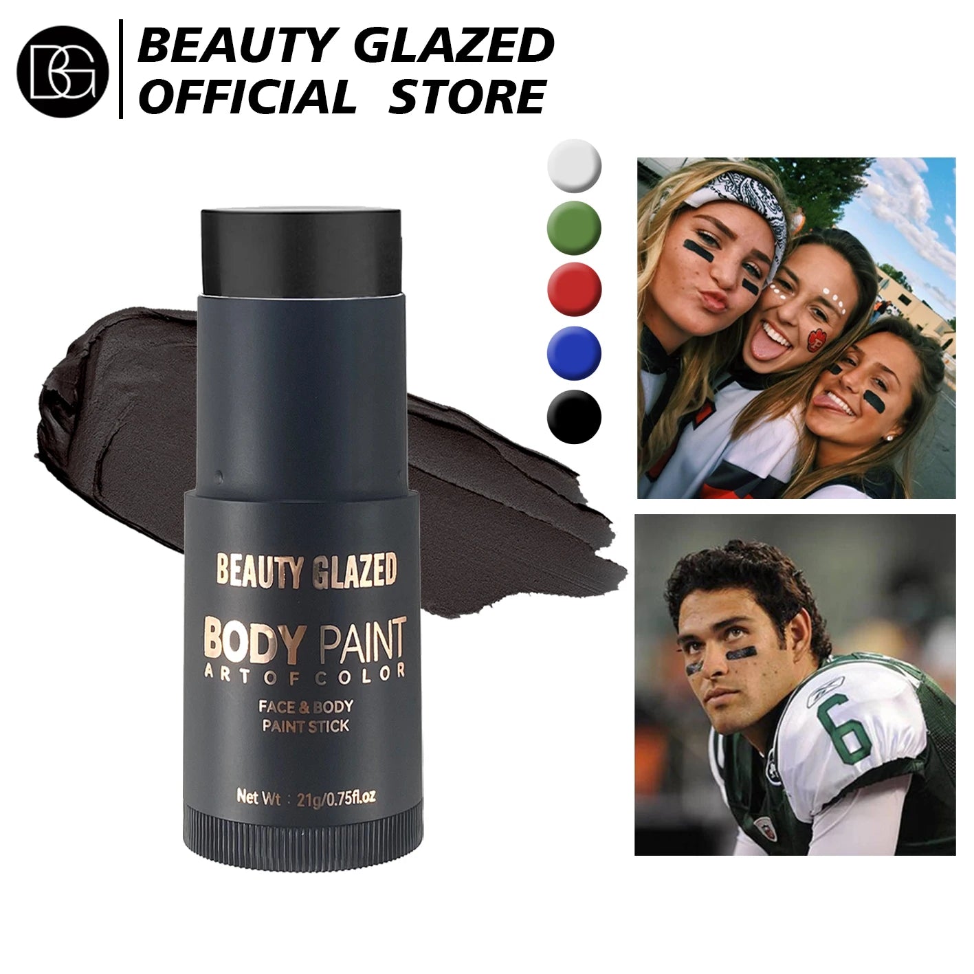 5 Colors Face &Body Paint, Non-Toxic,Professional Painting Kit For Party, Cosplay,Safe For Sensitive Skin