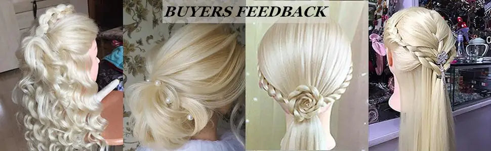 80% Real Hair Mannequin Head 24'' Hair Hairdresser Training Head With Clamp Manikin Cosmetology Doll Head For Braiding Curling