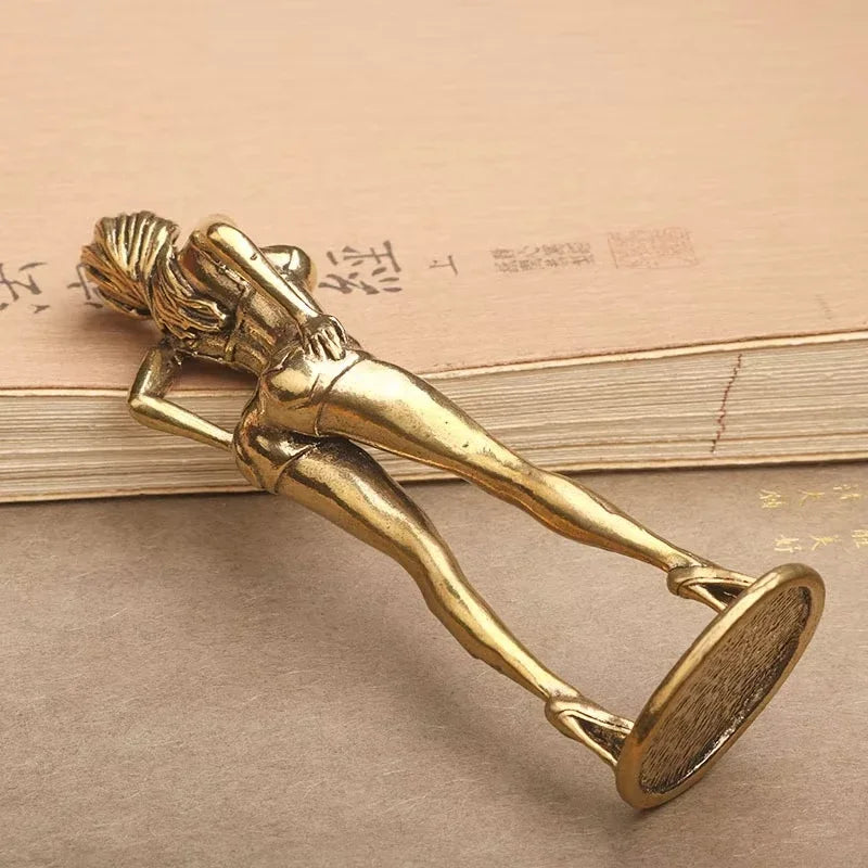 Brass Sexy Girl Figurines Bikini Beauty Statue Naked Woman Ornament Home Decor Model Art Sculptures Collectible Gifts for Man