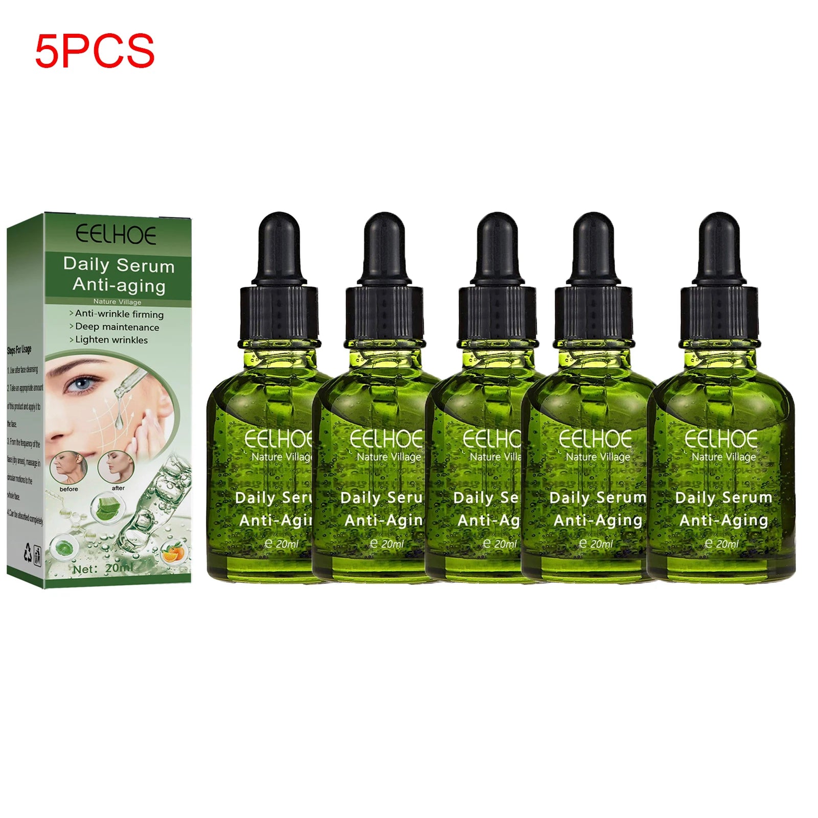 Wrinkle Remover Face Serum Lift Anti-aging Fade Fine Lines Moisturizing Essence Whitening Repair Skin Care1/3/5/10PCS