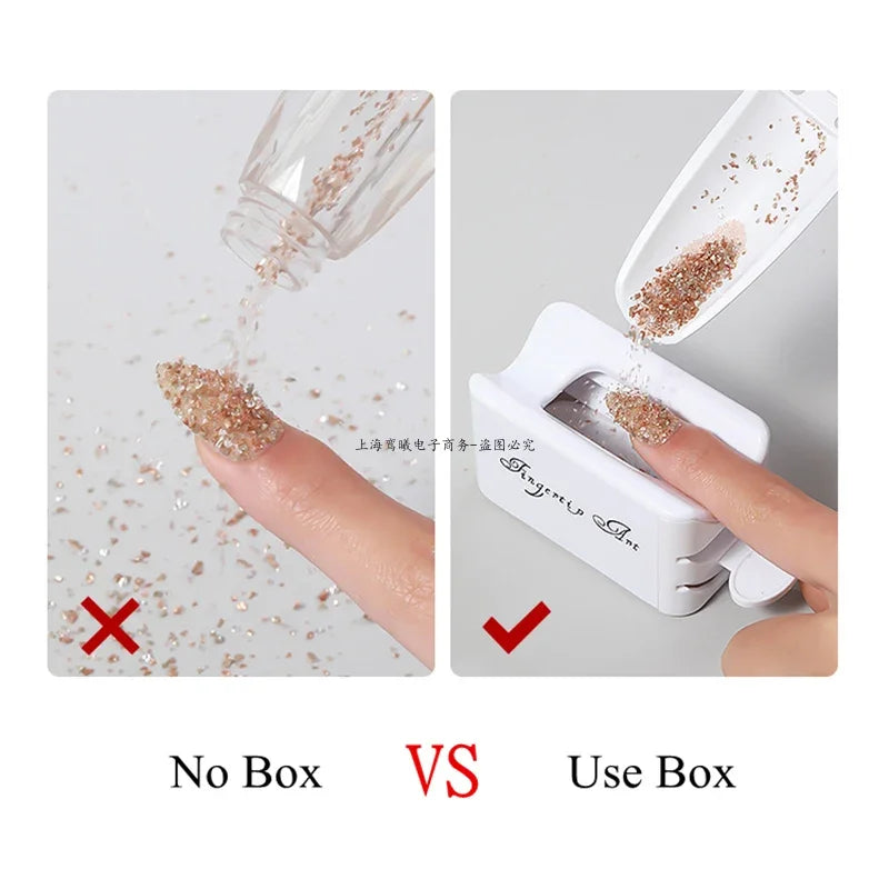 Nails Art Glitter Powder Sequins Double Layer Manicure Tool Gems Decorations Recycling Box Storage Portable Containe Accessory