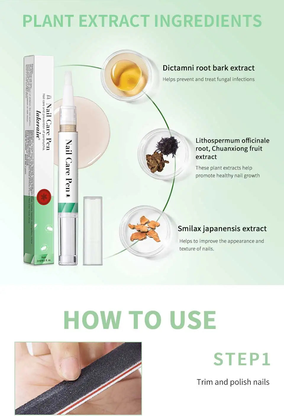 Nail Care Pen Nourish and Moisturize Nails Prevent Fungal Infections Improve Appearance Flat Brush Head Design Daily Nail Care
