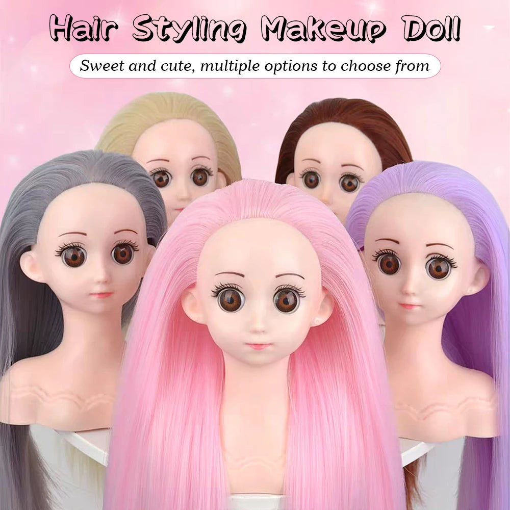 Hair Styling Doll Head For Girls Styling Head For Kids Mannequin Head For Hair Styling Braiding Manikin Head With Clamp Holder