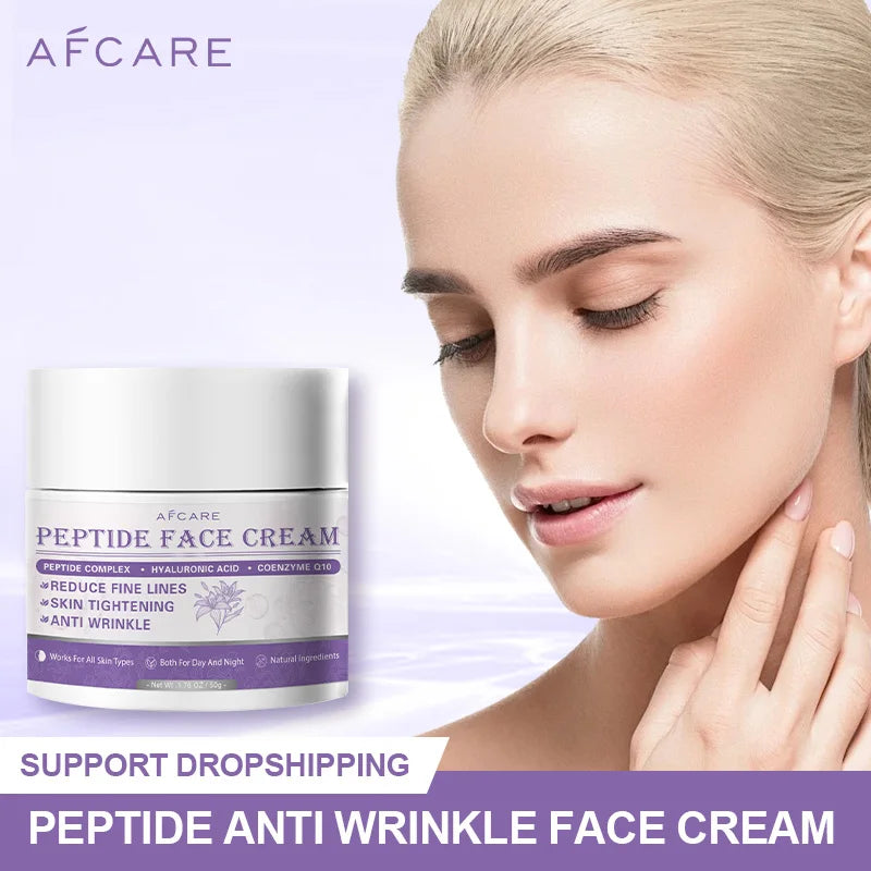Afcare Peptide Anti Wrinkle Moisturizing Face Cream Anti-aging Hyaluronic Acid Facial Cream Hydrating Nourishing Smooth Skincare