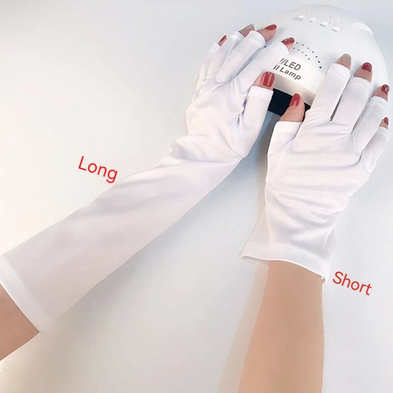 Nail Tools Anti-ultraviolet Uv Gloves Sun Black Half Exposed  Short Section Gloves Half Exposed Fingertips Phototherapy Gloves