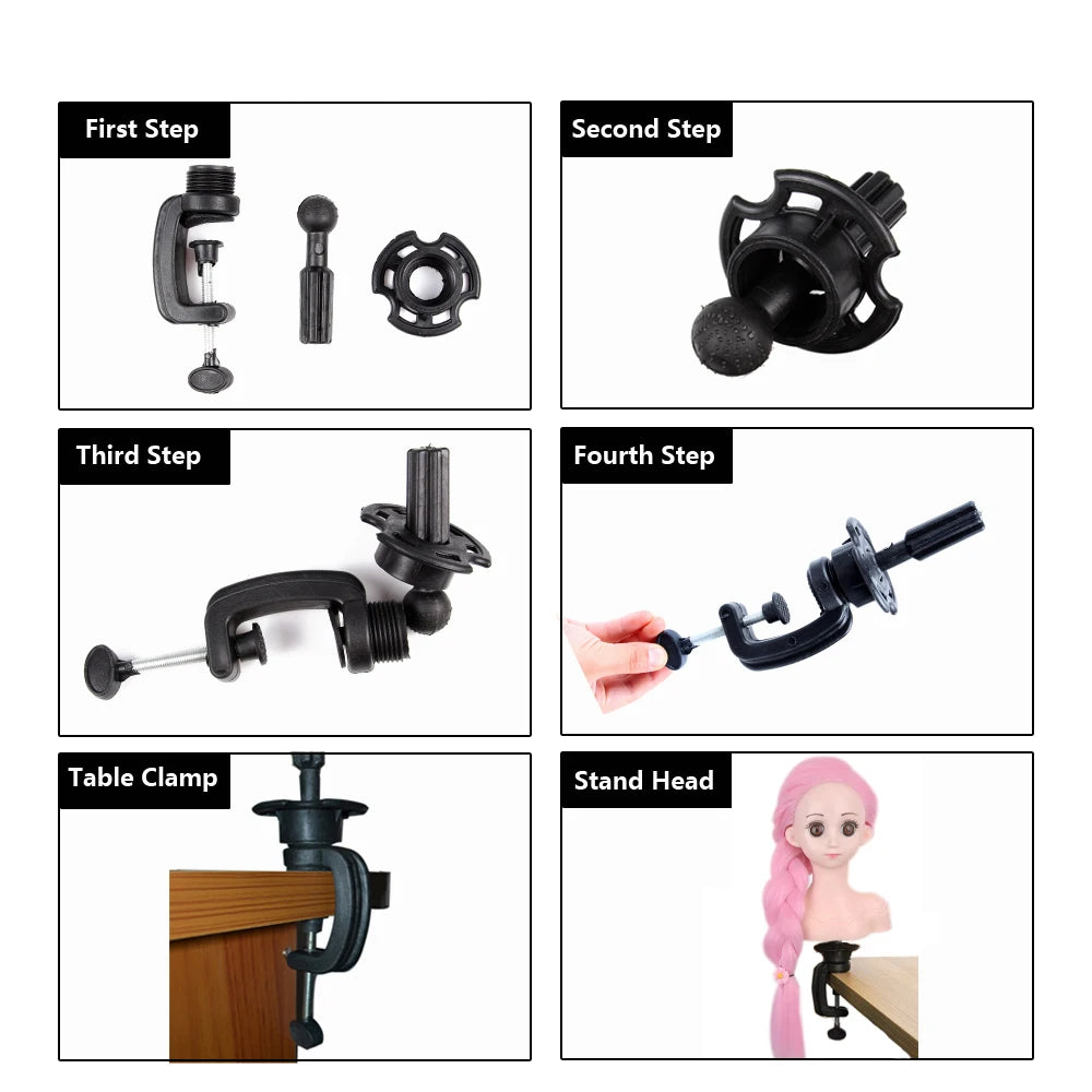 Hair Styling Doll Head For Girls Styling Head For Kids Mannequin Head For Hair Styling Braiding Manikin Head With Clamp Holder
