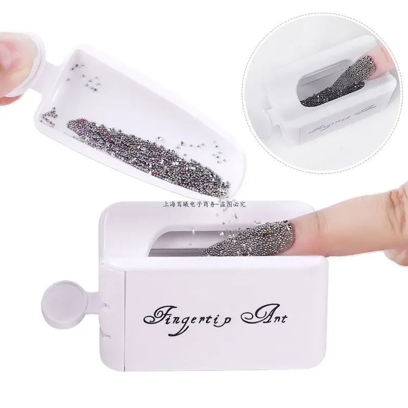 Nails Art Glitter Powder Sequins Double Layer Manicure Tool Gems Decorations Recycling Box Storage Portable Containe Accessory