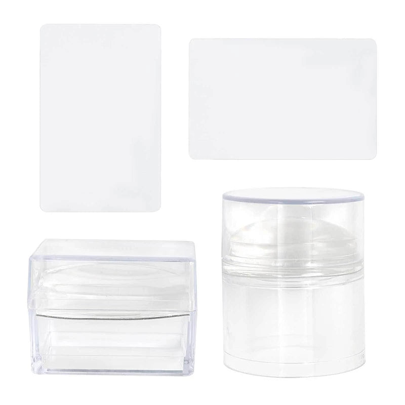 Nails Art Stamping Plates Kit French Manicure Design Plate Stamp Polish Stencil Template Seal Stamper Scraper Accessories Tools