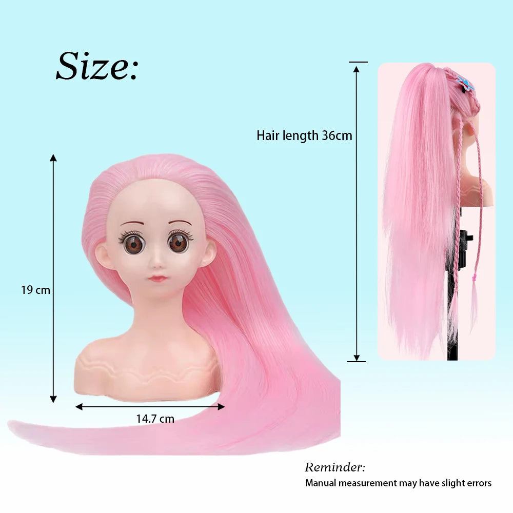 Hair Styling Doll Head For Girls Styling Head For Kids Mannequin Head For Hair Styling Braiding Manikin Head With Clamp Holder