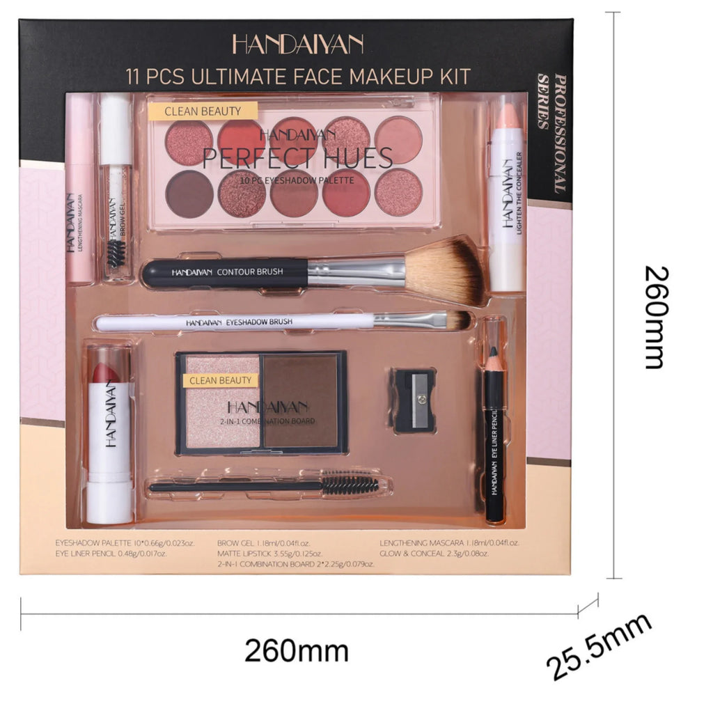 Professional Makeup Kit 11 Pieces Shadow Contour Blusher Set Waterproof Highly Pigmented Smudge Proof Face Cosmetics Collection
