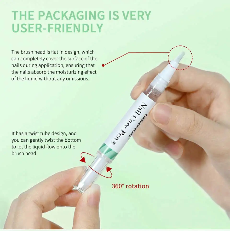 Nail Care Pen Nourish and Moisturize Nails Prevent Fungal Infections Improve Appearance Flat Brush Head Design Daily Nail Care