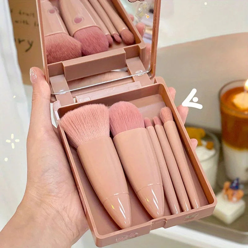 1 set 5pcs Travel Makeup Brush Set-Multi-Functional Mini Cosmetic Brushes for Foundation makeup brushes makeup brush set  beauty