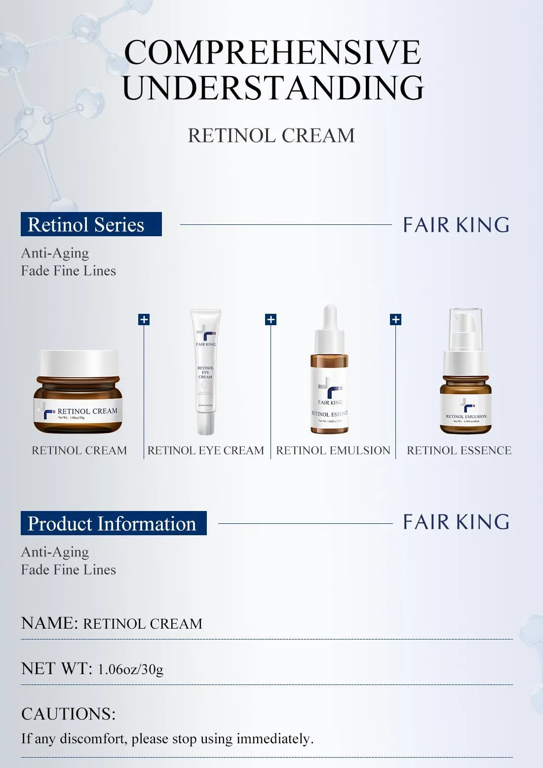 FAIRKING Retinol Anti-Aging Face Cream Reduces Wrinkles and Smoothes Rough Skin Face Skin Care Increase Skin Elasticity 30g