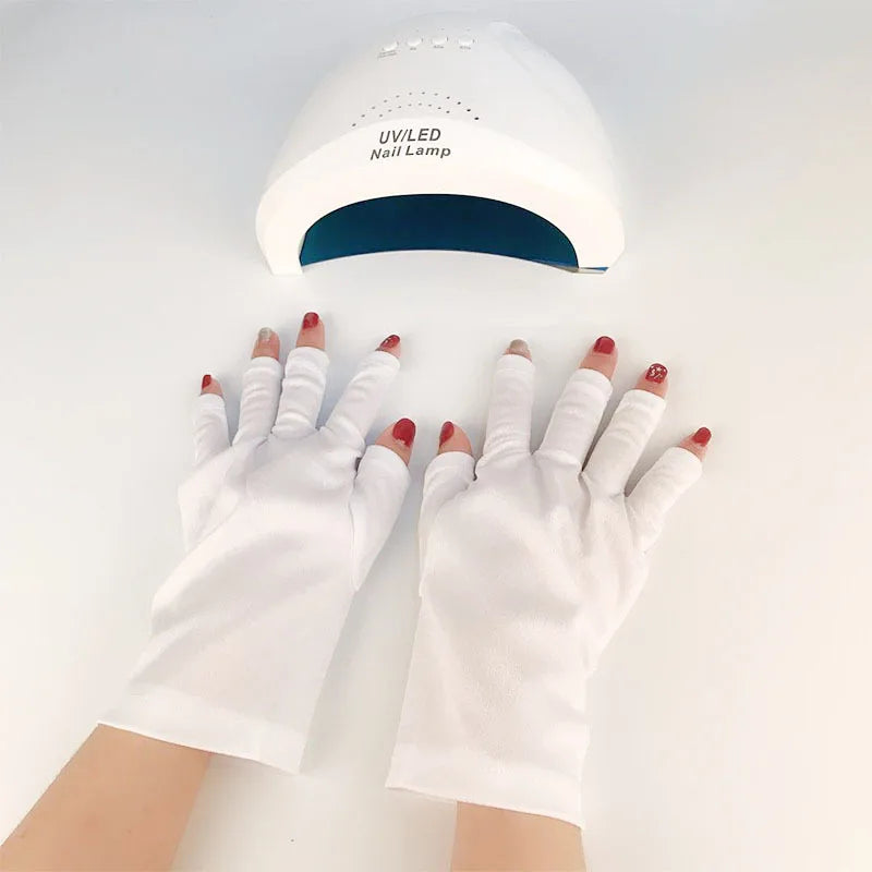 Nail Tools Anti-ultraviolet Uv Gloves Sun Black Half Exposed  Short Section Gloves Half Exposed Fingertips Phototherapy Gloves
