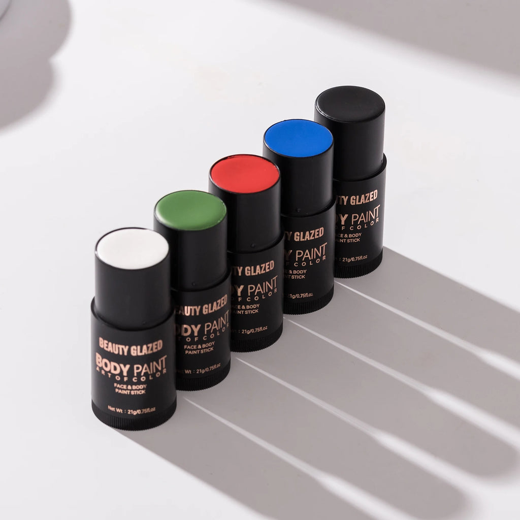 5 Colors Face &Body Paint, Non-Toxic,Professional Painting Kit For Party, Cosplay,Safe For Sensitive Skin