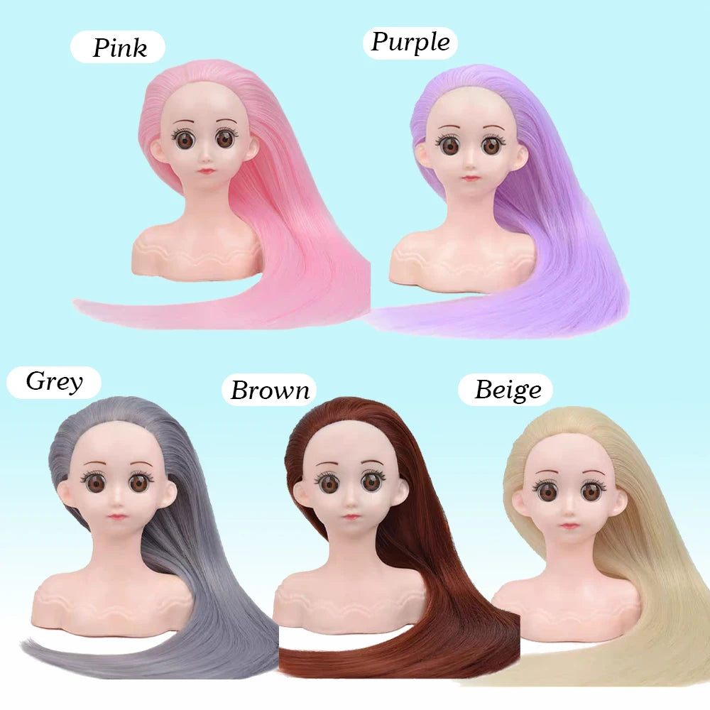 Hair Styling Doll Head For Girls Styling Head For Kids Mannequin Head For Hair Styling Braiding Manikin Head With Clamp Holder