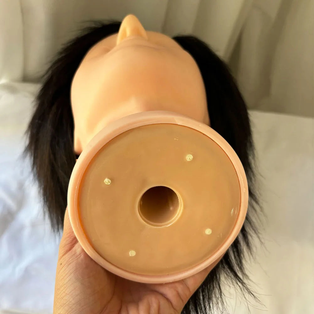 Human Hair Mannequin Head Men's Hairdresser Practice Beauty Styling Training Mannequin Head